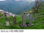 Старинные надгробия XI - XII вв. Село Кубачи, Дагестан (2024 год). Стоковое фото, фотограф Анна Карасева / Фотобанк Лори
