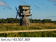 Ветряная мельница. Деревня Кимжа Мезенского района Архангельской области (2022 год). Стоковое фото, фотограф Николай Гернет / Фотобанк Лори