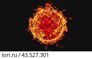 Pulsating red sun on a black isolated background. Стоковая анимация, аниматор Дмитрий Кобзев / Фотобанк Лори