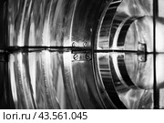 Abstract black and white photo of a Lighthouse lamp with a Fresnel lens. Стоковое фото, фотограф EugeneSergeev / Фотобанк Лори