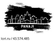 Panaji India City Skyline Silhouette. Hand Drawn Sketch. Business Travel and Tourism Concept with Modern Architecture. Panaji Cityscape with Landmarks. Стоковая иллюстрация, иллюстратор Игорь Сорокин / Фотобанк Лори