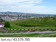Вид с Караульной горы на город Красноярск (2024 год). Стоковое фото, фотограф Александр Тараканов / Фотобанк Лори