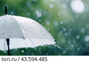 Rain Drops on Umbrella. Стоковое AI-изображение, AI-художник Юлия Гапеенко / Фотобанк Лори