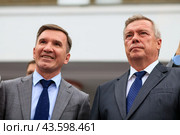 Губернатор Василий Голубев и заместитель Гуськов Игорь (2019 год). Редакционное фото, фотограф Евгений Зимин / Фотобанк Лори