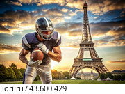 American football. Rugby. The concept of sports games and competitions. The Summer Olympic Games. Стоковое AI-изображение, AI-художник Photojuli / Фотобанк Лори