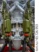 Fragment of the most powerful liquid-propellant rocket first-stage engine made in Russia, burns 2393 kg of fuel in 1 second. Стоковое фото, фотограф Сергей Фролов / Фотобанк Лори