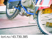 Motorcycle spiked wheels for speedway. Стоковое фото, фотограф Александр Прошкин / Фотобанк Лори