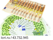 Евро купюры на белом фоне. Euro banknotes money. Стоковое фото, фотограф Татьяна Д / Фотобанк Лори