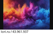 Colored powder explosion on gradient dark background. Freeze motion. Стоковое AI-видео, аниматор Ирина Ручушкина / Фотобанк Лори