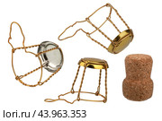 Musle wire stopper holder for sparkling wines, isolated on a white background. Стоковое фото, фотограф ~✿Eлена Челышева(Кочина)✿~ / Фотобанк Лори