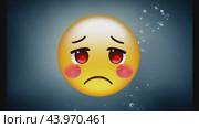 Sad emoji crying underwater in animated scene. Стоковое AI-видео, аниматор Данил Руденко / Фотобанк Лори