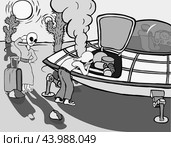 Происшествие в пути чб / travel troubles bw. Стоковая иллюстрация, иллюстратор Александр Паньков / Фотобанк Лори