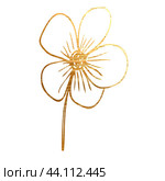 Golden branch, twig, flower,  floral ornament, frame. Стоковая иллюстрация, иллюстратор Наталия Бурма / Фотобанк Лори