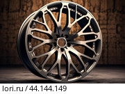 Titanium car wheel. Generate Ai. Стоковое AI-изображение, AI-художник Иван Рябоконь / Фотобанк Лори