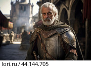 Tenacious Medieval knight old man. Generate Ai. Стоковое AI-изображение, AI-художник Иван Рябоконь / Фотобанк Лори