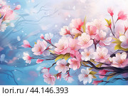 Picturesque Spring flower background. Generate Ai. Стоковое AI-изображение, AI-художник Иван Рябоконь / Фотобанк Лори