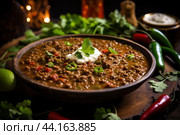Rich Chili lentil soup. Generate Ai. Стоковое AI-изображение, AI-художник Иван Рябоконь / Фотобанк Лори