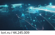 Network connecting user icons with glowing lines on blue background. Стоковое AI-видео, аниматор Юрий Поздников / Фотобанк Лори
