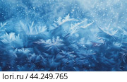 Winter background. It's snowing. It's Falling snowflakes on dark blue background. copy space. Snowflake seamless border. Snowflakes falling. Christmas decoration with falling snow. Стоковое AI-видео, аниматор Ирина Михайличенко / Фотобанк Лори