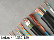Electrical Tools and Wires on Gray Surface. Стоковое фото, фотограф Сергей Толмачёв / Фотобанк Лори