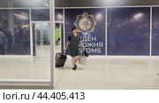 Passengers flights arriving at Alma-Ata Airport leave the customs office at the new terminal. Kazakhstan. Alma-Ata. 24.08.2024. Редакционное видео, видеограф Ярославский Максим / Фотобанк Лори