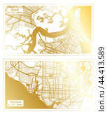 Manaus and Natal Brazil City Map Set. Стоковая иллюстрация, иллюстратор Игорь Сорокин / Фотобанк Лори