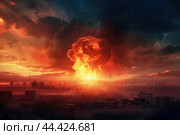 Stark Against nuclear day background. Generate Ai. Стоковое AI-изображение, AI-художник Иван Рябоконь / Фотобанк Лори