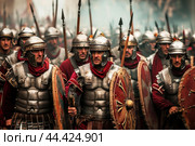 Strategic Ancient rome army. Generate Ai. Стоковое AI-изображение, AI-художник Иван Рябоконь / Фотобанк Лори