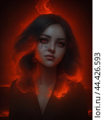 Женщина огонь. Стоковое AI-изображение, AI-художник Ольга Зенько / Фотобанк Лори