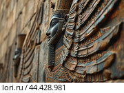 Intriguing Old wall painted with Assyrian queens. Generate ai. Стоковое AI-изображение, AI-художник Иван Рябоконь / Фотобанк Лори