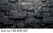 Detailed texture of an ancient stone wall showcasing ruggedness and natural weathering effects. Стоковое AI-изображение, AI-художник Юлия Гапеенко / Фотобанк Лори