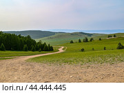 Лесостепь. Остров Ольхон. Прибайкальский национальный парк. Стоковое фото, фотограф Александр Тараканов / Фотобанк Лори