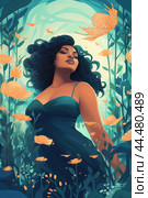 Illustration of Body positive: beyond stereotypes, women who love themselves as they are. Стоковое AI-изображение, AI-художник Veniamin Kraskov / Фотобанк Лори