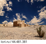 Quseir (Qasr) Amra desert castle (against the sky with clouds) near Amman, Jordan. World heritage with famous fresco's. (2016 год). Стоковое фото, фотограф Владимир Журавлев / Фотобанк Лори