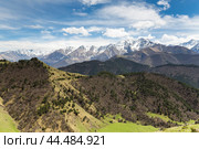 Panoramic view of the Caucasus mountains. Стоковое фото, фотограф Юлия Белоусова / Фотобанк Лори