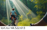Cycling in the Sun Park. Стоковое AI-видео, аниматор Юрий Поздников / Фотобанк Лори