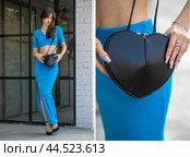 Full body portrait of a young beautiful brunette woman. Стоковое фото, фотограф Андрей Аркуша / Фотобанк Лори