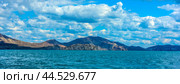 Crimea. View of Koktebel Bay and the Karadag mountain range. (2022 год). Стоковое фото, фотограф Анна Кривицкая / Фотобанк Лори