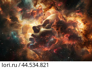 Cosmic dreamscape abstract human profile. Стоковое AI-изображение, AI-художник Иван Рябоконь / Фотобанк Лори