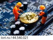 Volatile Bitcoin mining. Generate Ai. Стоковое AI-изображение, AI-художник Иван Рябоконь / Фотобанк Лори