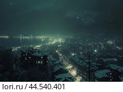Silent Blackout frozen city. Generate Ai. Стоковое AI-изображение, AI-художник Иван Рябоконь / Фотобанк Лори