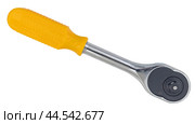Гаечный ключ с храповым механизмом и прорезиненной ручкой. Ratchet wrench with rubberized handle. Стоковое фото, фотограф Татьяна Д / Фотобанк Лори