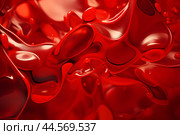 An abstract representation of blood cells flowing through a vein, using shapes, colors, and textures to convey the movement and energy of the blood. Стоковое AI-изображение, AI-художник Ирина Старикова / Фотобанк Лори
