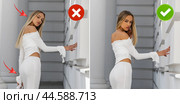 Common mistakes in female posing and how to avoid them. Photo poses. Стоковое фото, фотограф Андрей Аркуша / Фотобанк Лори