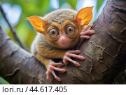 Philippine tarsier Carlito syrichta. Стоковое AI-изображение, AI-художник Veniamin Kraskov / Фотобанк Лори