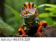 Striped Toloque in the wild. Стоковое AI-изображение, AI-художник Veniamin Kraskov / Фотобанк Лори