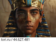 Pharaoh portrait, ancient egyptian royalty concept. Стоковое AI-изображение, AI-художник Иван Рябоконь / Фотобанк Лори