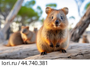 Cute Quokka in the wild. Стоковое AI-изображение, AI-художник Veniamin Kraskov / Фотобанк Лори