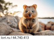 Cute Quokka in the wild. Стоковое AI-изображение, AI-художник Veniamin Kraskov / Фотобанк Лори