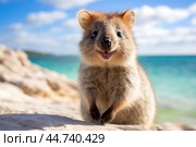 Cute Quokka in the wild. Стоковое AI-изображение, AI-художник Veniamin Kraskov / Фотобанк Лори